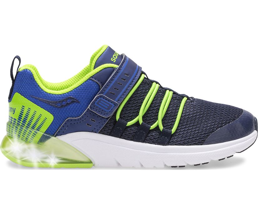 Gyerek Saucony Flash Glow 2.0 Tornacipő Sötétkék Zöld | HU 827QMA